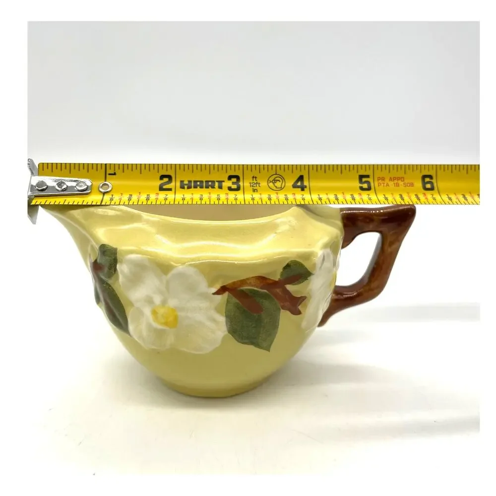 Vintage MCM Stangl White Dogwood Yellow Floral Creamer Hand Painted - Picture 6 of 6